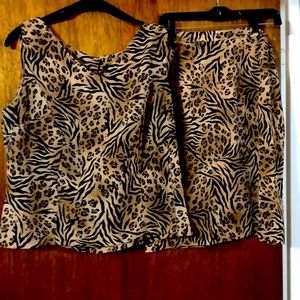 Beautiful Animal Print Skirt Set/ Like New